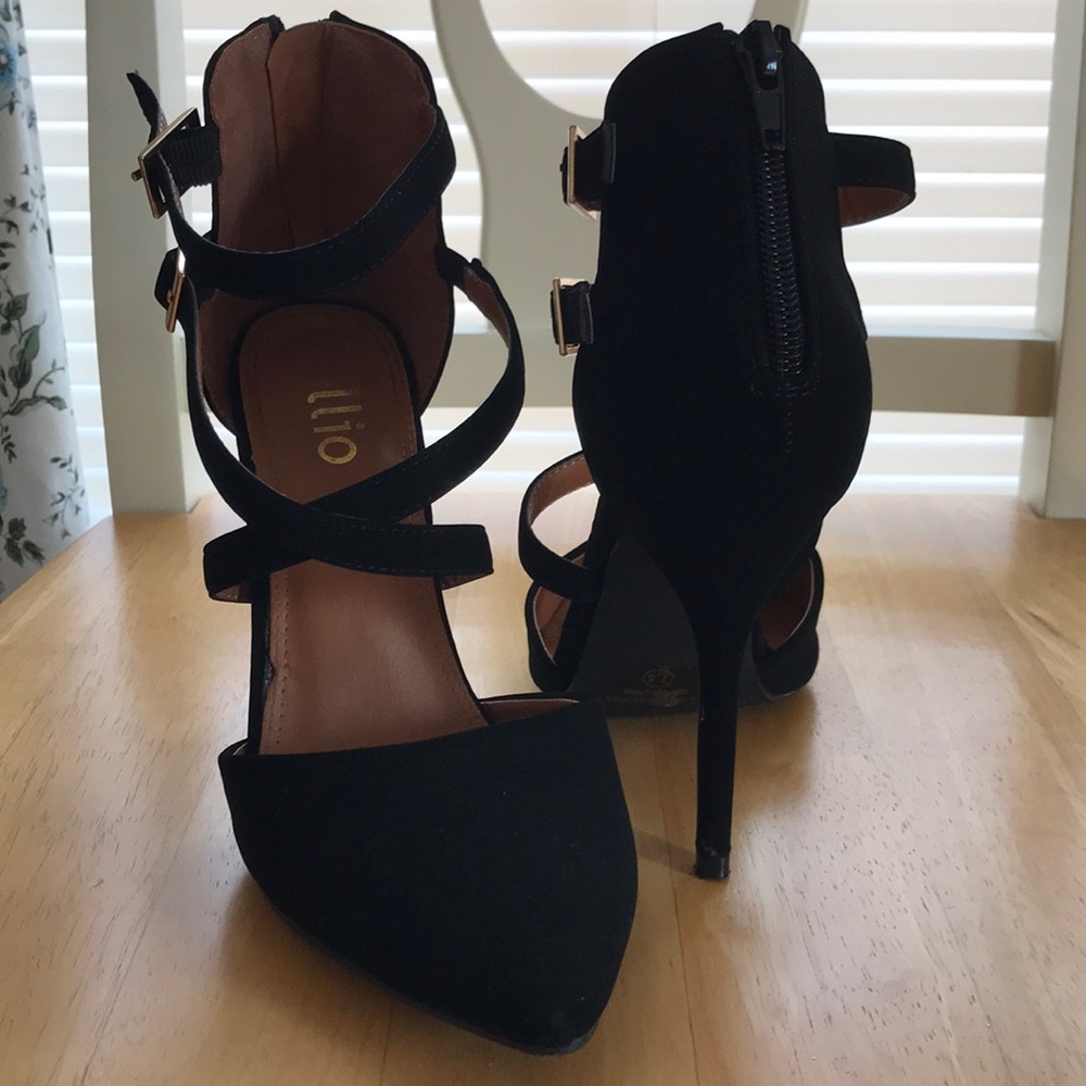 Black suede shoes